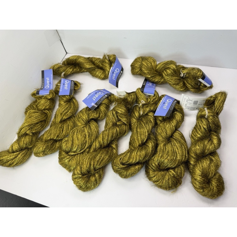 Berroco Yarns Quest Gold Italy 50 g/82 yds Each Lot Of 9 ribbon Nylon